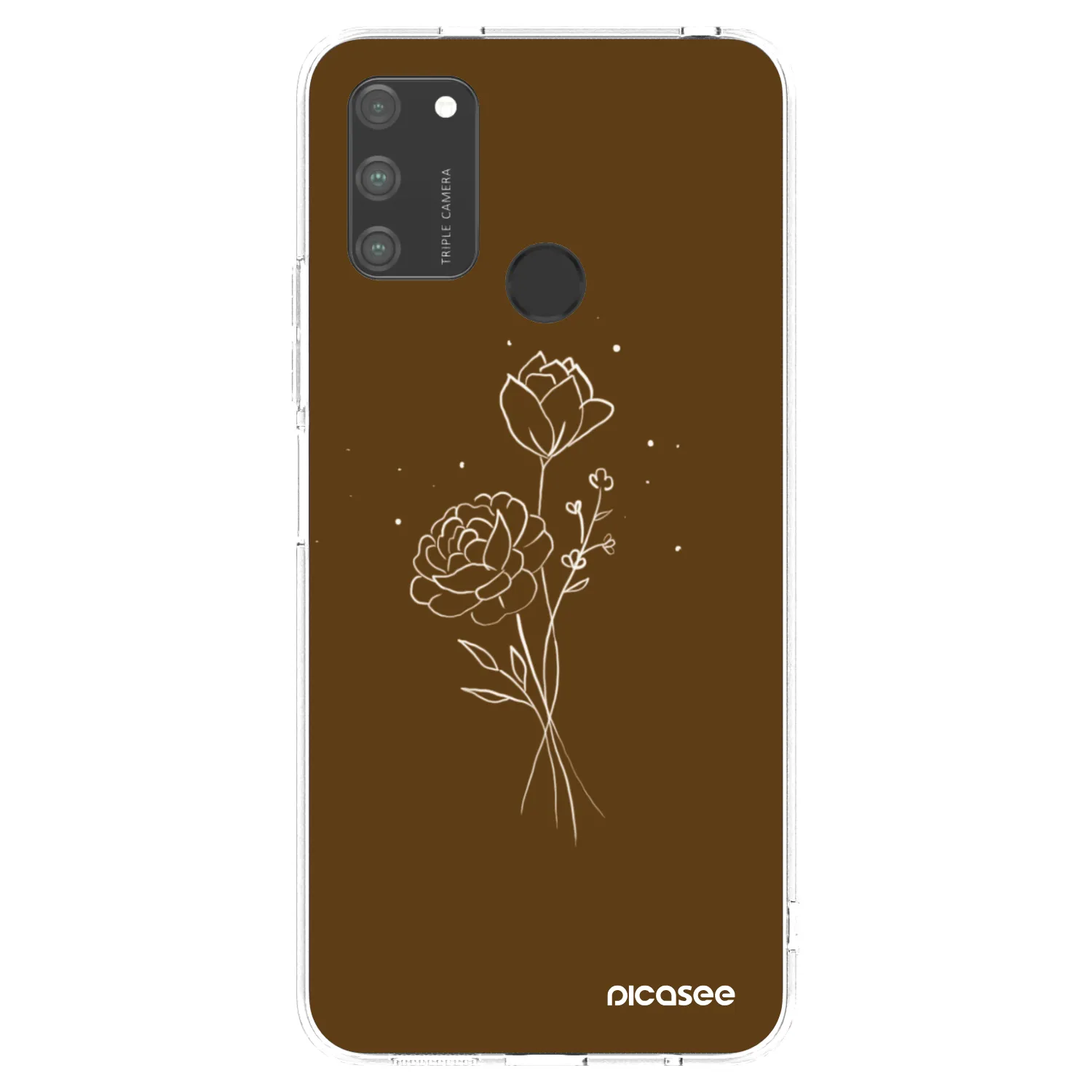 Picasee átlátszó szilikon tok az alábbi mobiltelefonokra Honor 9A - Brown flowers