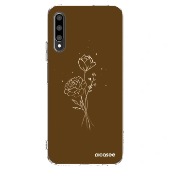 Picasee átlátszó szilikon tok az alábbi mobiltelefonokra Honor 9X Pro - Brown flowers
