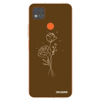Picasee átlátszó szilikon tok az alábbi mobiltelefonokra Xiaomi Redmi 9C - Brown flowers