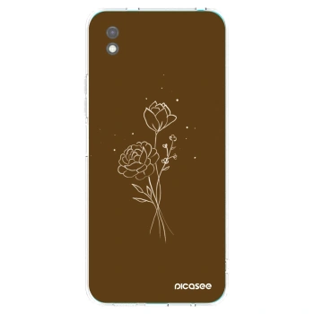 Picasee fekete szilikon tok az alábbi mobiltelefonokra Xiaomi Redmi 9A - Brown flowers