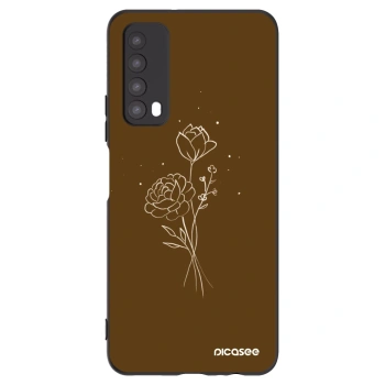 Picasee fekete szilikon tok az alábbi mobiltelefonokra Huawei P Smart 2021 - Brown flowers