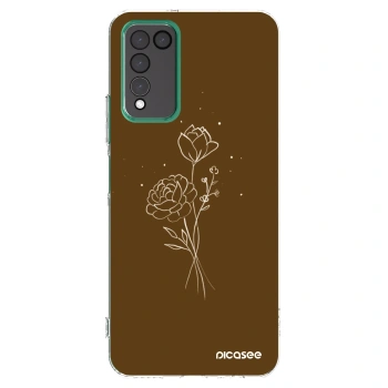 Picasee átlátszó szilikon tok az alábbi mobiltelefonokra Honor 10X Lite - Brown flowers