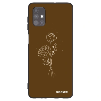 Tok az alábbi mobiltelefonokra Samsung Galaxy M51 M515F - Brown flowers