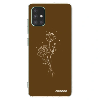 Picasee átlátszó szilikon tok az alábbi mobiltelefonokra Samsung Galaxy M51 M515F - Brown flowers