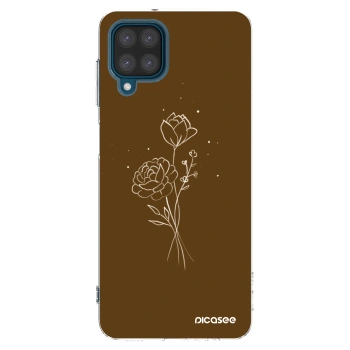 Picasee átlátszó szilikon tok az alábbi mobiltelefonokra Samsung Galaxy A12 A125F - Brown flowers
