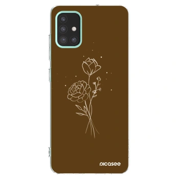 Picasee átlátszó szilikon tok az alábbi mobiltelefonokra Samsung Galaxy M31s - Brown flowers