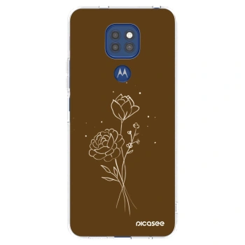 Picasee átlátszó szilikon tok az alábbi mobiltelefonokra Motorola Moto G9 Play - Brown flowers