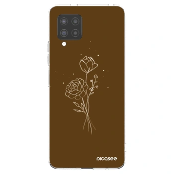 Picasee átlátszó szilikon tok az alábbi mobiltelefonokra Samsung Galaxy A42 A426B - Brown flowers