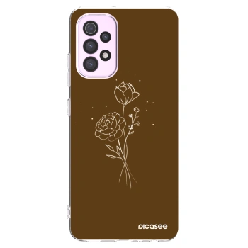 Picasee átlátszó szilikon tok az alábbi mobiltelefonokra Samsung Galaxy A32 5G A326B - Brown flowers