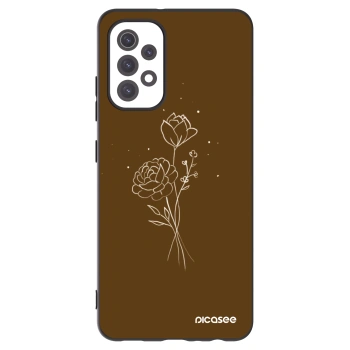 Picasee fekete szilikon tok az alábbi mobiltelefonokra Samsung Galaxy A32 5G A326B - Brown flowers