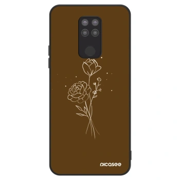 Szilikon tok erre a típusra Xiaomi Redmi Note 9 - Brown flowers
