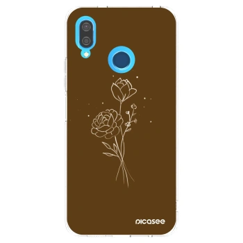 Picasee átlátszó szilikon tok az alábbi mobiltelefonokra Huawei P20 Lite - Brown flowers