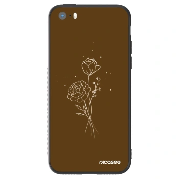Szilikon tok erre a típusra Apple iPhone 5/5S/SE - Brown flowers