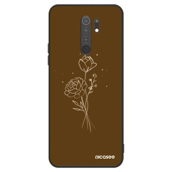 Szilikon tok erre a típusra Xiaomi Redmi 9 - Brown flowers