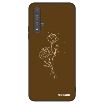 Szilikon tok erre a típusra Huawei Nova 5T - Brown flowers