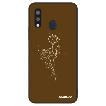 Szilikon tok erre a típusra Samsung Galaxy A40 A405F - Brown flowers