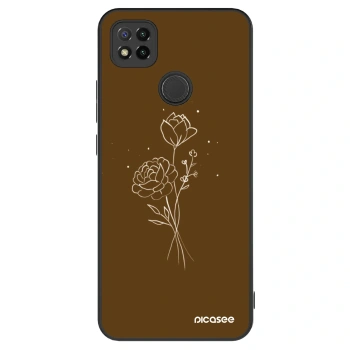 Szilikon tok erre a típusra Xiaomi Redmi 9C - Brown flowers
