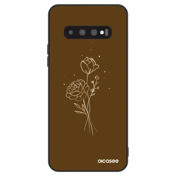 Szilikon tok erre a típusra Samsung Galaxy S10 G973 - Brown flowers