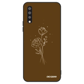 Szilikon tok erre a típusra Samsung Galaxy A70 A705F - Brown flowers