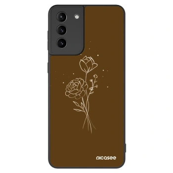 Szilikon tok erre a típusra Samsung Galaxy S21+ 5G G996F - Brown flowers