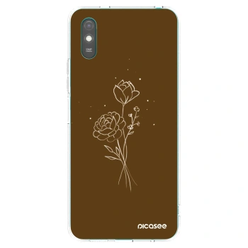 Picasee átlátszó szilikon tok az alábbi mobiltelefonokra Xiaomi Redmi 9AT - Brown flowers