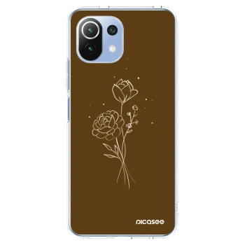 Picasee átlátszó szilikon tok az alábbi mobiltelefonokra Xiaomi Mi 11 Lite - Brown flowers