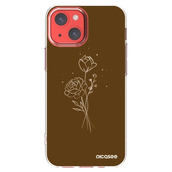Picasee átlátszó szilikon tok az alábbi mobiltelefonokra Apple iPhone 13 mini - Brown flowers