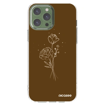 Picasee átlátszó szilikon tok az alábbi mobiltelefonokra Apple iPhone 13 Pro Max - Brown flowers