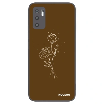 Picasee fekete szilikon tok az alábbi mobiltelefonokra Xiaomi Redmi Note 10 5G - Brown flowers