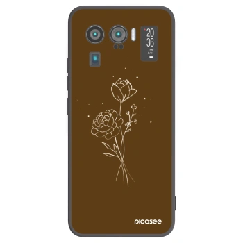 Picasee fekete szilikon tok az alábbi mobiltelefonokra Xiaomi Mi 11 Ultra - Brown flowers