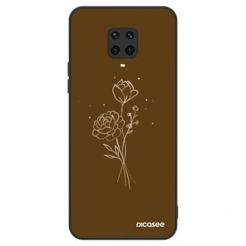 Szilikon tok erre a típusra Xiaomi Redmi Note 9S - Brown flowers