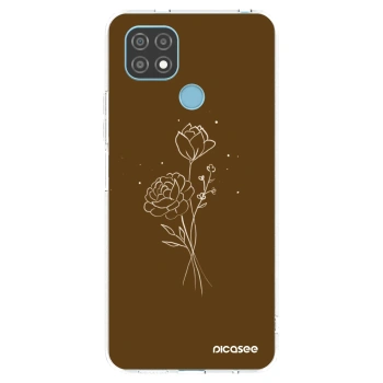 Picasee átlátszó szilikon tok az alábbi mobiltelefonokra Realme C21 - Brown flowers