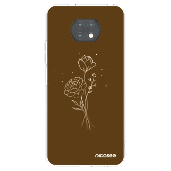 Picasee átlátszó szilikon tok az alábbi mobiltelefonokra Xiaomi Redmi Note 9T - Brown flowers