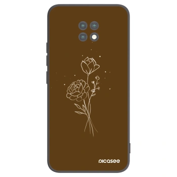 Picasee fekete szilikon tok az alábbi mobiltelefonokra Xiaomi Redmi Note 9T - Brown flowers