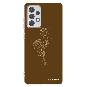 Picasee átlátszó szilikon tok az alábbi mobiltelefonokra Samsung Galaxy A52s 5G A528B - Brown flowers