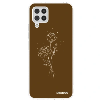 Picasee átlátszó szilikon tok az alábbi mobiltelefonokra Samsung Galaxy A22 A225F 4G - Brown flowers