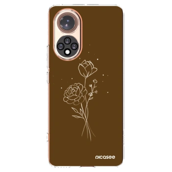 Picasee átlátszó szilikon tok az alábbi mobiltelefonokra Honor 50 5G - Brown flowers