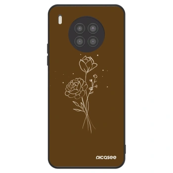Szilikon tok erre a típusra Huawei Nova 8i - Brown flowers