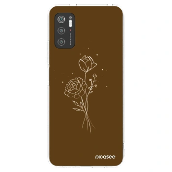 Picasee átlátszó szilikon tok az alábbi mobiltelefonokra Xiaomi Poco M3 Pro 5G - Brown flowers