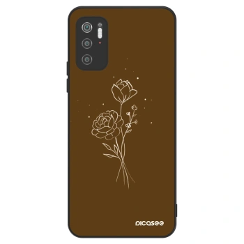 Szilikon tok erre a típusra Xiaomi Poco M3 Pro 5G - Brown flowers