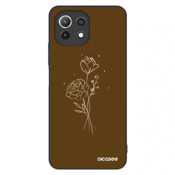Szilikon tok erre a típusra Xiaomi 11 Lite 5G NE - Brown flowers