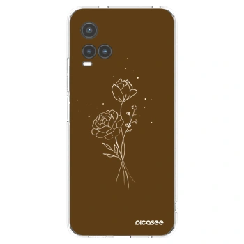 Picasee átlátszó szilikon tok az alábbi mobiltelefonokra Vivo Y33s - Brown flowers