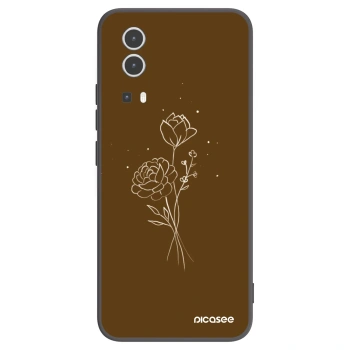 Picasee fekete szilikon tok az alábbi mobiltelefonokra Vivo Y72 5G - Brown flowers