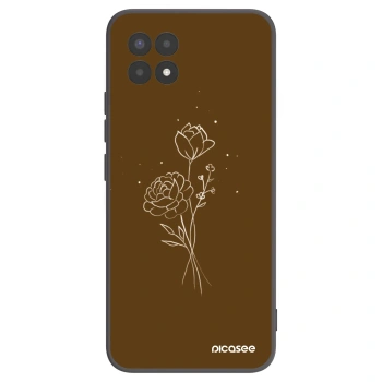 Picasee fekete szilikon tok az alábbi mobiltelefonokra Realme 8i - Brown flowers