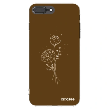 Picasee átlátszó szilikon tok az alábbi mobiltelefonokra Apple iPhone 7 Plus - Brown flowers