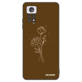 Picasee fekete szilikon tok az alábbi mobiltelefonokra Xiaomi Redmi Note 11 - Brown flowers