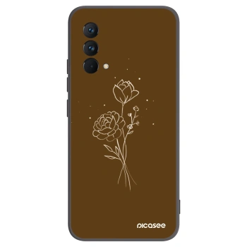 Picasee fekete szilikon tok az alábbi mobiltelefonokra Realme GT Master Edition 5G - Brown flowers
