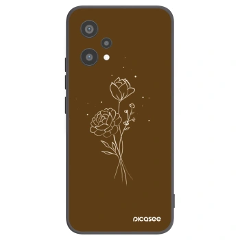 Picasee fekete szilikon tok az alábbi mobiltelefonokra Realme 9 Pro 5G - Brown flowers