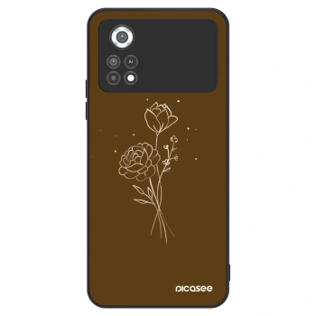 Szilikon tok erre a típusra Xiaomi Poco X4 Pro 5G - Brown flowers