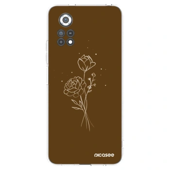 Picasee átlátszó szilikon tok az alábbi mobiltelefonokra Xiaomi Poco X4 Pro 5G - Brown flowers